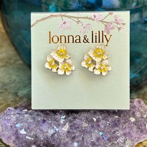lonna & lilly Gold Yellow White Flower Earrings
